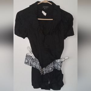 Ladies Black Short Sleeve Blouse/Top Size L.
